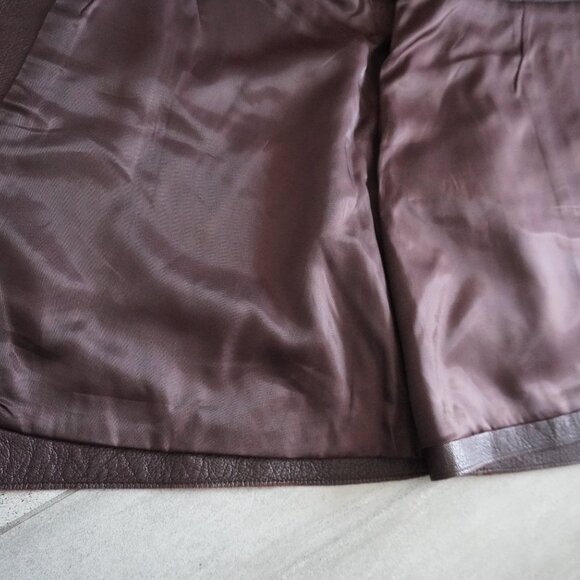 & Other Stories Brown Nappa Leather Wrap Mini Skirt with Belt - Picture 8 of 9